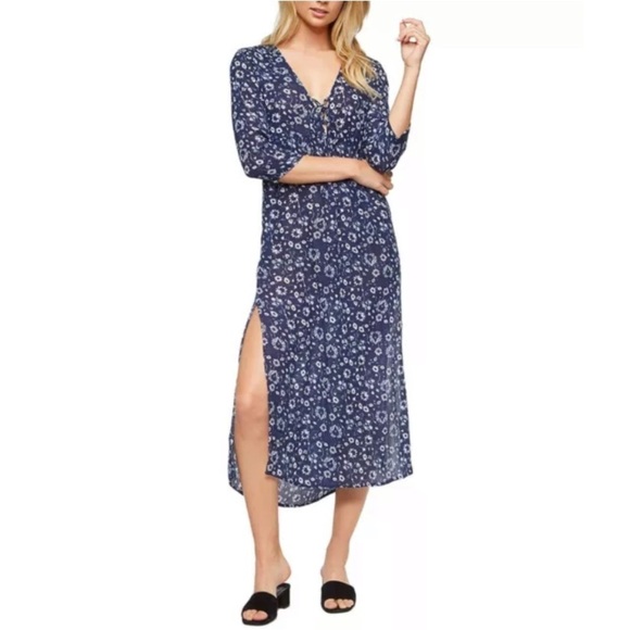 NWT Tavik Majestic Floral Slit Midi Dress Coverup - Picture 1 of 5